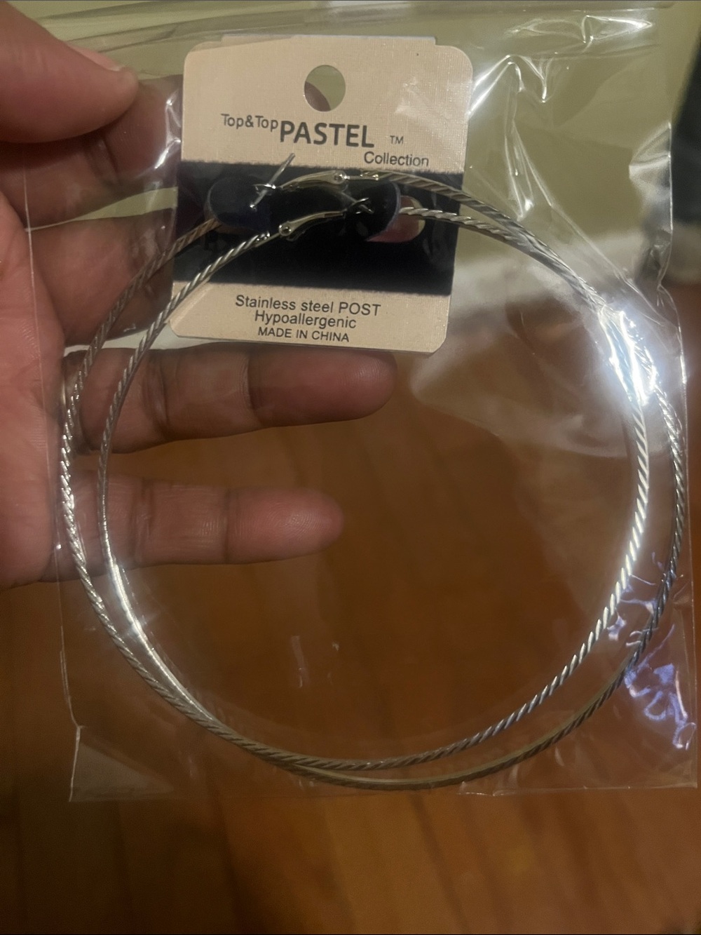 Pastels Silver Twisted Hoop Earrings